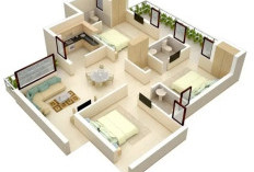 Denah Rumah Minimalis 3 Kamar Tidur, 1 Kamar Mandi, 1 Mushola, Manfaatkan Lahan Sempit Semaksimal Mungkin